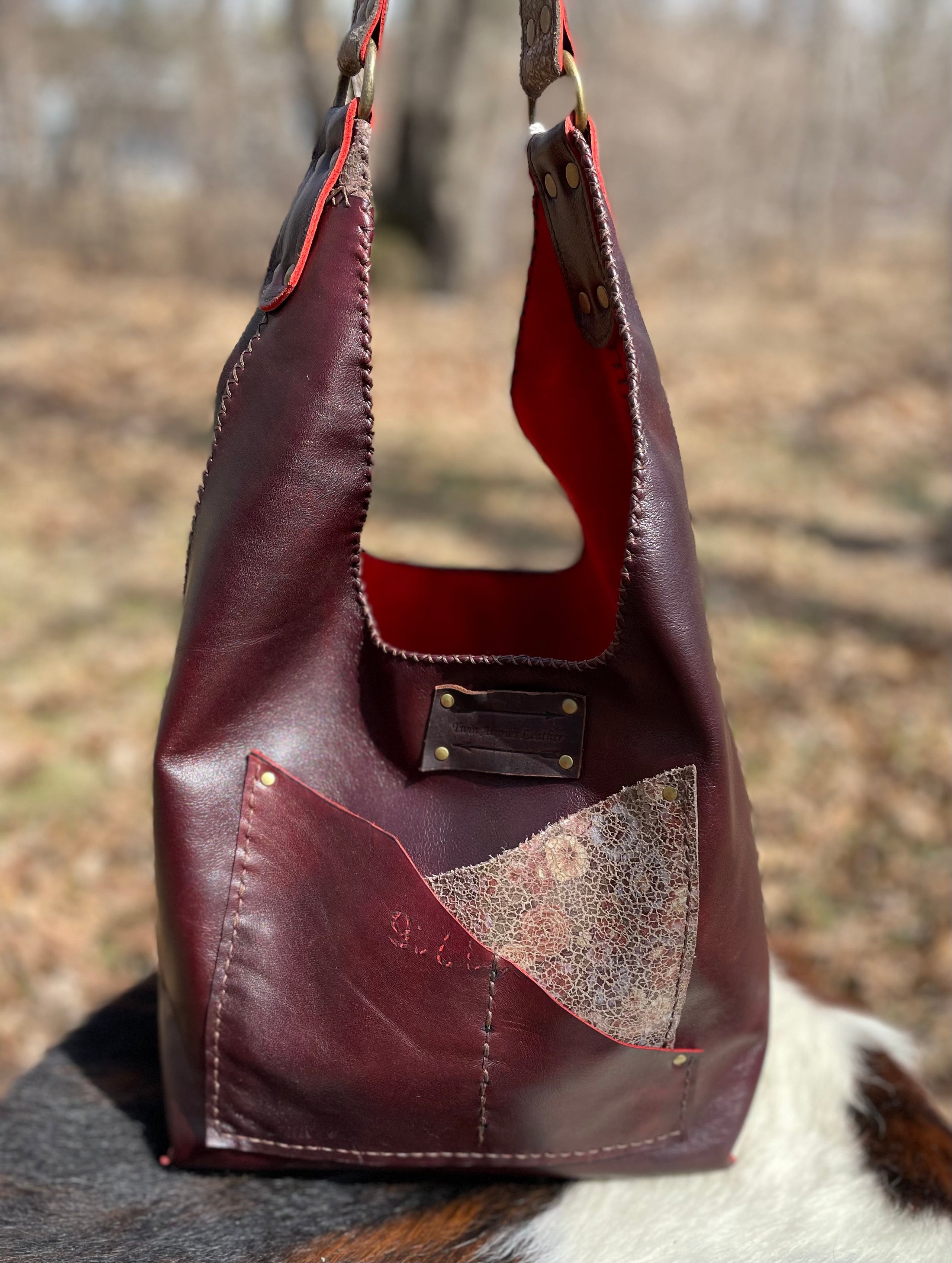 Burgundy hobo clearance bag